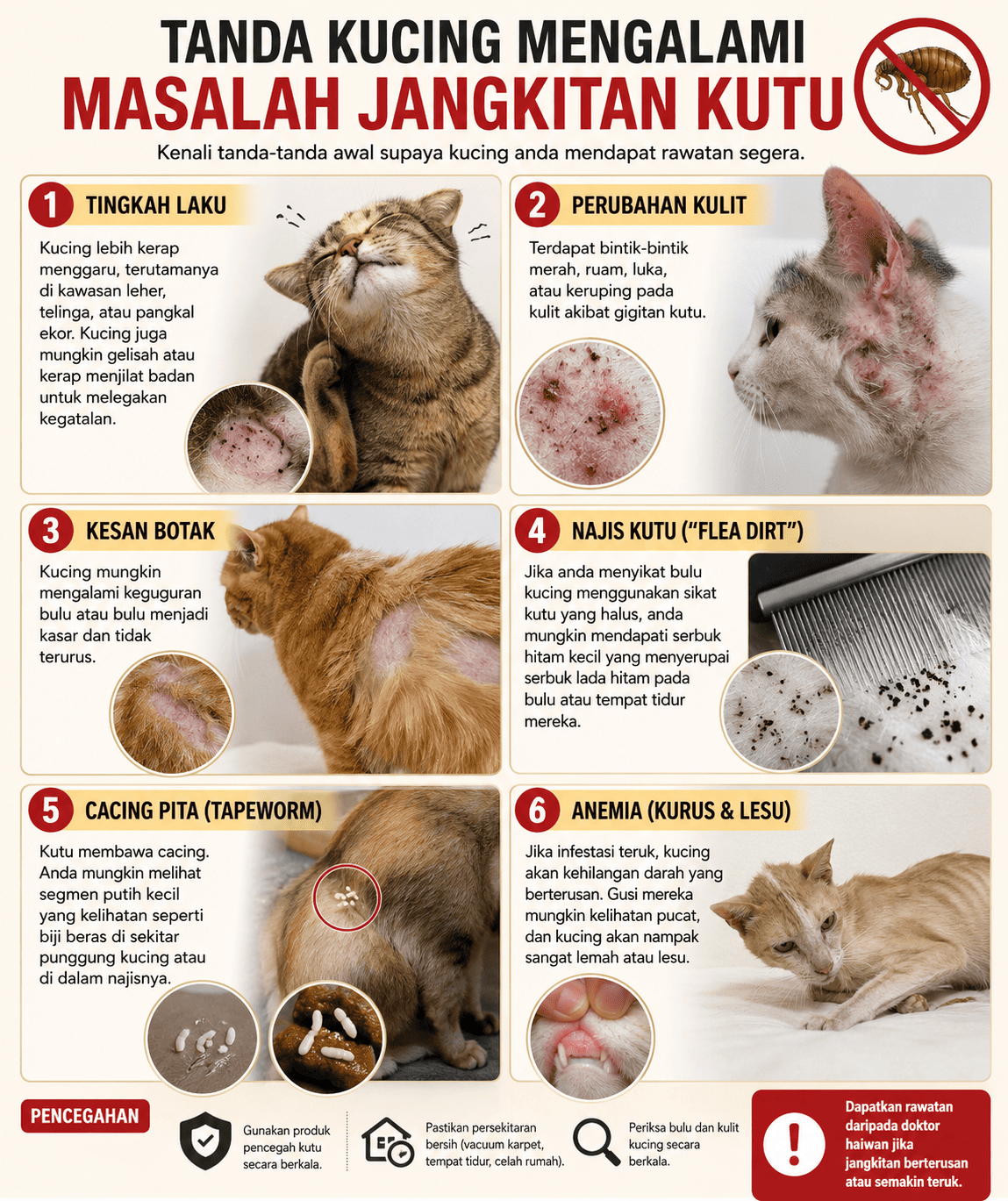 Tanda-Tanda Kucing Dijangkiti Kutu